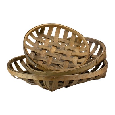 Raz Imports Set of 3 Brown Woven Baskets 23.75"