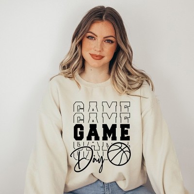 Simply Sage Market Women's Graphic Sweatshirt Game Day Stacked Basketball