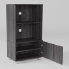 Hollywood Media Shelf with Open and Closed Storage Gray - CorLiving: Audio Video Rack, Turntable Stand - 4 of 4