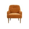 Okak Modern Accent Chair, Chenille Armchair, Modern Style Accent Chair with Wood Legs, Comfy Design for Living Room, Bedroom - 4 of 4