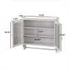 FURNIinspire Kitchen And Dining Cabinets Vintage Glass Door Wood Wall Cabinet, Dining Room Pantry Cabinet With Towel Rack, White, 7.08"*24.8"*23.62" - 3 of 4