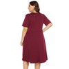 Women's Plus Size Summer Dress Short Sleeve Casual Empire Waist Hollow Neck Design - 4 of 4