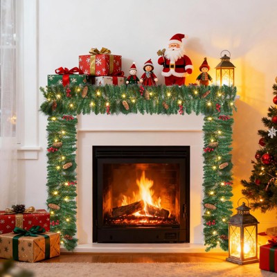 Christmas Garland Decor – Festive Holiday Garland for Mantle, Fireplace, Indoor Home Use, Also Suitable for Halloween Decor