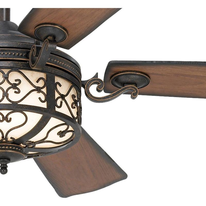 54" Casa Vieja Hermitage Rustic Indoor Outdoor Ceiling Fan with Dimmable LED Light Remote Control Golden Forged Walnut Damp Rated for Patio Exterior, 3 of 11