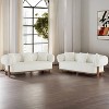 Christopher Knight Home Jose 82 " Rubberwood Boucle Upholstered 3 Seater Curved Sofa with Pillows (Set of 2 ) Beige - 2 of 4