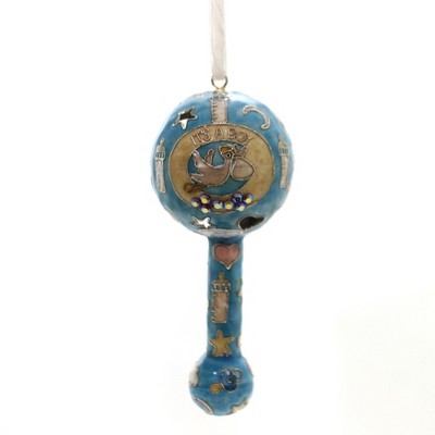 Craftoutlet.Com 5.75 In Baby Boy Rattle Christmas Baby Tree Ornaments