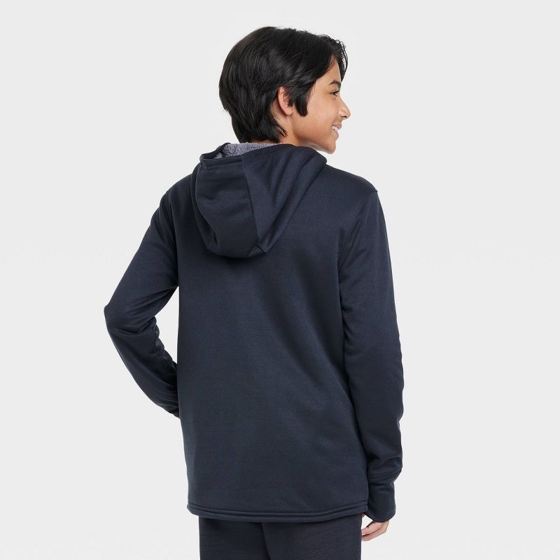 Boys' High Pile Fleece-Lined Full Zip Hooded Sweatshirt - All In Motion™, 2 of 4