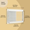 Built Industrial White Air Vent Register, 8x14 Vent Cover with Damper for Wall or Ceiling for HVAC Systems with 13.5x7.75 inch In Opening - 3 of 4