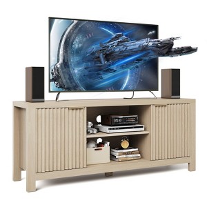 Tv Stand for 65 Inch Tv, Heavy-Duty Entertainment Center with 2 Cabinets & Open Shelves, Media TV Console Table, Wooden Tv & Media Console Cabinet - 1 of 1