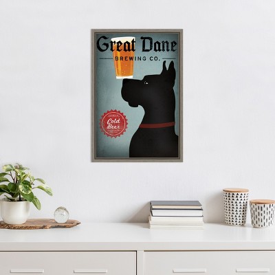 Amanti Art Great Dane Brewing Co by Ryan Fowler Canvas Wall Art Print Framed 16-in. x 23-in.