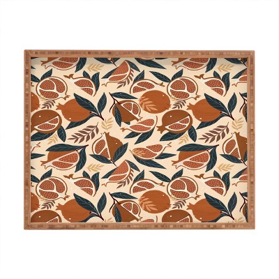 Avenie Pomegranate Terracotta Rectangular Tray - Deny Designs