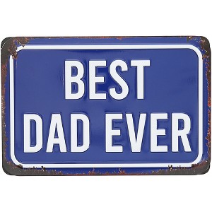 Pavilion Gift Company - Best Dad - 6" x 4" Tin Plaque - Wall Sign Panels - 1 of 4