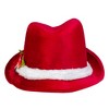 Fun World 3.5" Red and White Fedora with Plush Women Christmas Santa Hat - One Size - 4 of 4