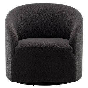 32" Wide Boucle Upholstered Swivel Barrel Chair - Kinwell - 1 of 4