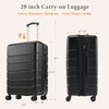 FURNIinspire Luggage 20 Inch Luggage Expandable Hardside Suitcase, Abs Durable Lightweight Travel Luggage With TSA Lock, Black , 9"*13"*21.5" - 3 of 4
