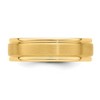 Black Bow Jewelry 6mm 14K White or Yellow Gold Heavy Brushed Grooved Comfort Fit Band - 3 of 4