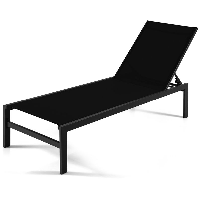 Costway Patio 6-Position Lounge Chair Chaise Aluminium Adjust Recliner, 2 of 9