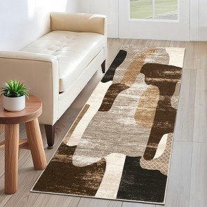 Washable Area Rugs Modern Abstract Floor Mats - 1 of 4