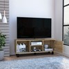 45.3" Manufactured Wood Rectangular TV Stand with 3 Shelves, 1 Cabinet and Large Open Shelf for Living Room and Bedroom - 2 of 4
