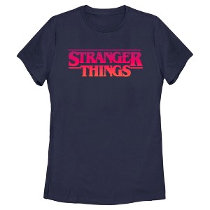 Women's Stranger Things Pink Logo T-Shirt - 1 of 4