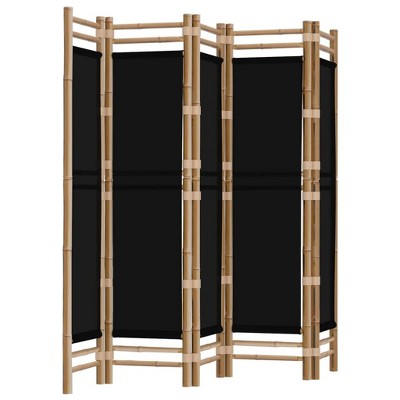 vidaXL Folding 5-Panel Room Divider 78.7" Bamboo and Canvas