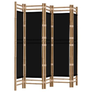 vidaXL Folding 5-Panel Room Divider 78.7" Bamboo and Canvas - 1 of 4