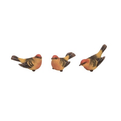 Transpac Large Resin Red Head Bird Set of 3 Spring Home Decorations