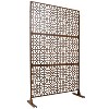 Okak Balcony Privacy Screen with Hollowed Decoration, Outdoor Privacy Screen with Metal Frame, Outside Privacy Fence Panels - 2 of 4