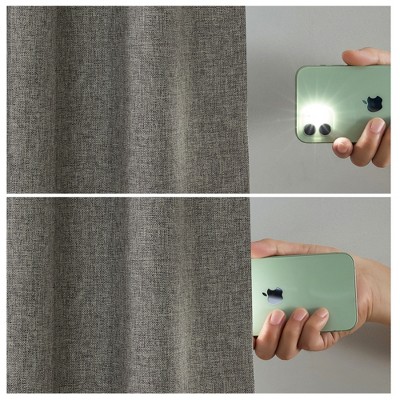 Gray Linen-Textured Blackout Pleated Window Panel