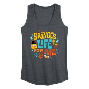 Women's - Spongebob Squarepants - Spongebob: The Search For Squarepants Sponges Life For Me Graphic Racerback Tank - 1 of 4