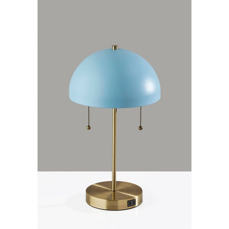 Bowie Table Lamp Antique Brass Light Blue - Adesso, 5 of 6