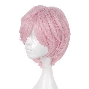 Unique Bargains Women's Wigs 12" with Wig Cap Light Pink - 1 of 4
