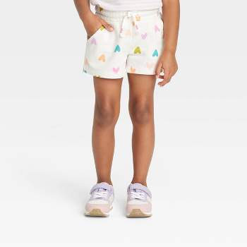 Toddler Girls' Hearts Knit Shorts - Cat & Jack™ Cream