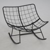Iron Wire Egg-Shaped Rocking Chair Set with Footrest, Plastic Sprayed, Vacuumed Cushion with Staple Cloth, PP Cotton Filling - 4 of 4