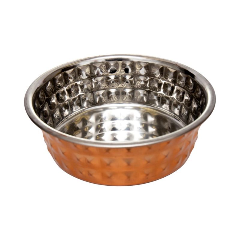 Country Living Set of 2 Hammered Stainless Steel Eco Dog Bowls - Durable & Stylish, Eco-Friendly Feeding Solution for Pets, Ideal for Medium to Large Sized Dogs, 4 of 17