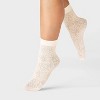 Women's Floral Mesh 2pk Anklet Socks - A New Day™ Black/Ivory One Size - 2 of 3