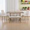 6-Piece Farmhouse Dining Table Set with Rectangular Trestle Table, 4 Upholstered Chairs & Bench, Rustic Modern Design for Dining Room or Kitchen - 3 of 4