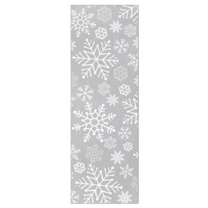 Christmas Area Rug, Winter Holiday Home Decor Rugs for Living Room Bedroom, Snowflake Print Decorative Carpet Non Slip for Nursery - 1 of 4
