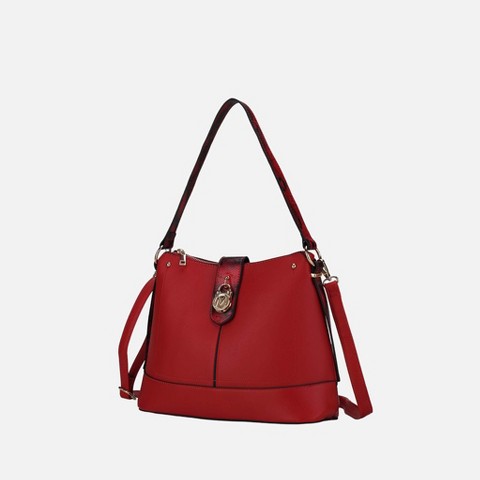 MKF Collection Ezra Snake Embossed Shoulder Trendy Bag by Mia K - Red