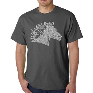 LA Pop Art Men's Word Art T-shirt - Horse Mane - 1 of 4