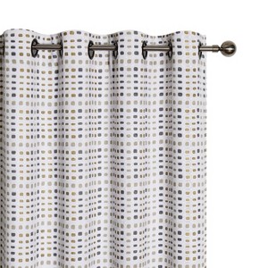 Kate Aurora 2 Piece Multi Color Modern Contempo Abstract Chenille Light Filtering Grommet Top Curtains - 1 of 4