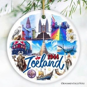 Artistically Majestic Iceland Landmarks Ornament, Cultural Norse and Viking Christmas Gift and Reykjavik Souvenir| OrnamentallyYou - 1 of 4