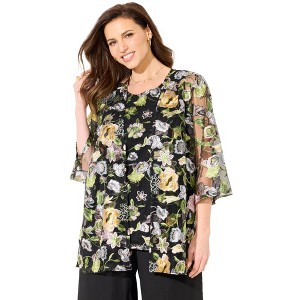 Catherines Women's Plus Size Tank And Duster 2-Piece Set - 1 of 4