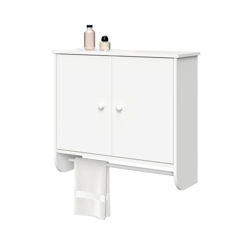 Two Door Wall Mounted Cabinet with Towel Bar White - RiverRidge Home, 1 of 8
