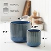 BRINJOY Cutlery Holder, 7.3" + 5.4" Ceramic Cutlery Jars, Pots and Home Accessories, 2-Pack, Glazed Blue Cutlery Storage - 3 of 4