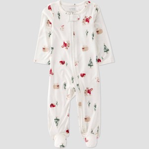 Carter's Just One You® Baby Christmas Animals Sleep N' Play- Ivory - 1 of 4