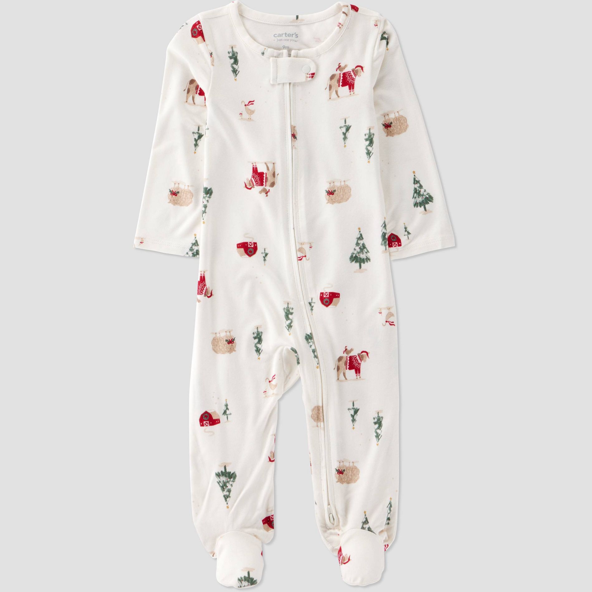 Carter's Just One You® Baby Christmas Animals Sleep N' Play- Ivory