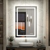 Keonjinn LED Bathroom Vanity Wall Mirror, 3 Color Temperatures Dimmable, Frontlit & Backlit, Double Lights Strips - 2 of 4
