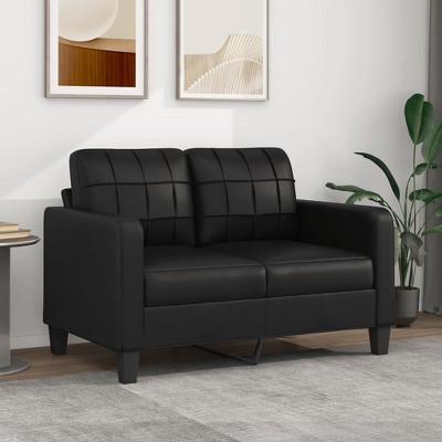 vidaXL 2-Seater Sofa Black 47.2 in. Faux Leather