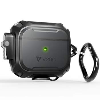 Vena vArmor Rugged Case for Apple AirPods 3 with Lock and Carabiner - Black